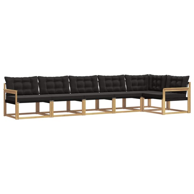 vidaXL Outdoor-Sofagarnitur mit Kissen 6 Stk Weiß und Schwarz 3388726