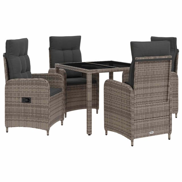 vidaXL Outdoortisch-Set 5 Stk Hellgrau und Dunkelgrau 90 x 90 x 75 cm 3422327