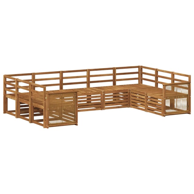 vidaXL Ecksofa Set 7 Stk Natur Massivholz Akazie 3384835