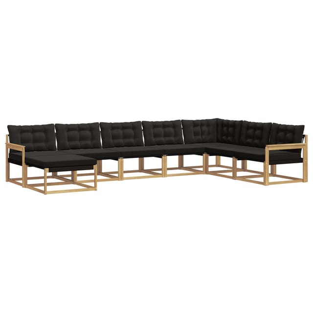 vidaXL Outdoor-Sofagarnitur mit Kissen 8 Stk Weiß und Schwarz 3388966