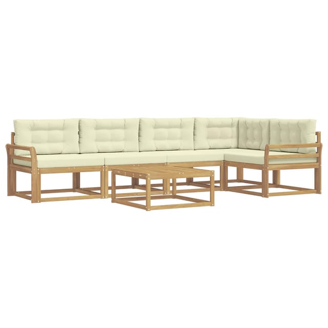 vidaXL Outdoor-Sofagarnitur 6 Stk Weiß und Creme 79 x 79 x 37 cm 3386479