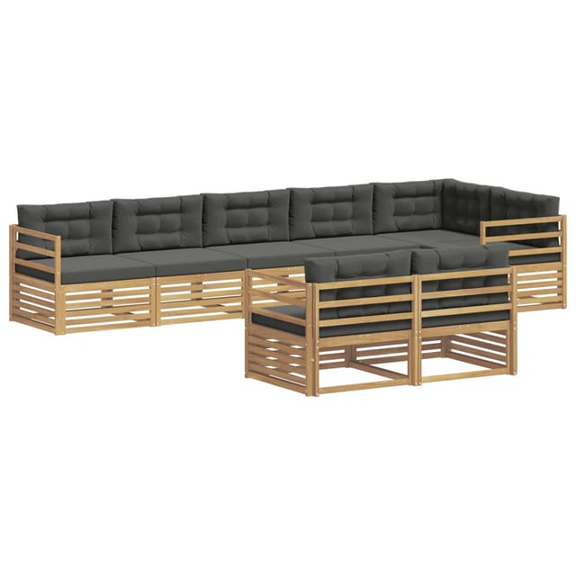 vidaXL Outdoor-Sofagarnitur 8 Stk Weiß und Anthrazit Polyester 3390667