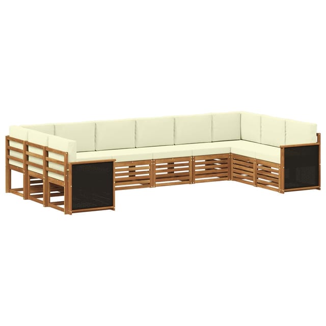 vidaXL Ecksofa Set mit Kissen 7 Stk Natur und Creme 3384881