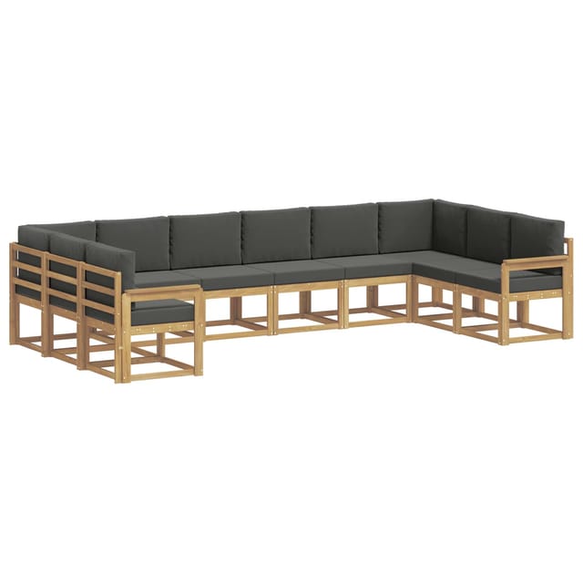 vidaXL Outdoor-Sofagarnitur mit Kissen 10 Stk Weiß und Anthrazit 3388281
