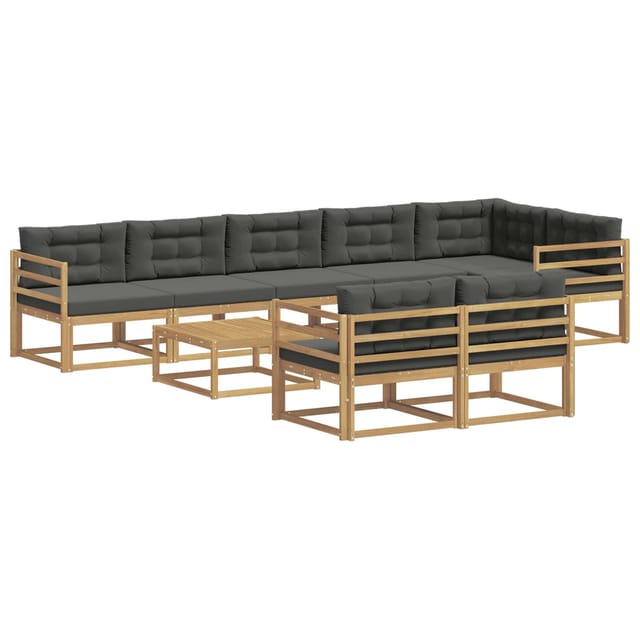 vidaXL Outdoor-Sofagarnitur 9 Stk Weiß und Anthrazit 79 x 79 x 37 cm 3386641