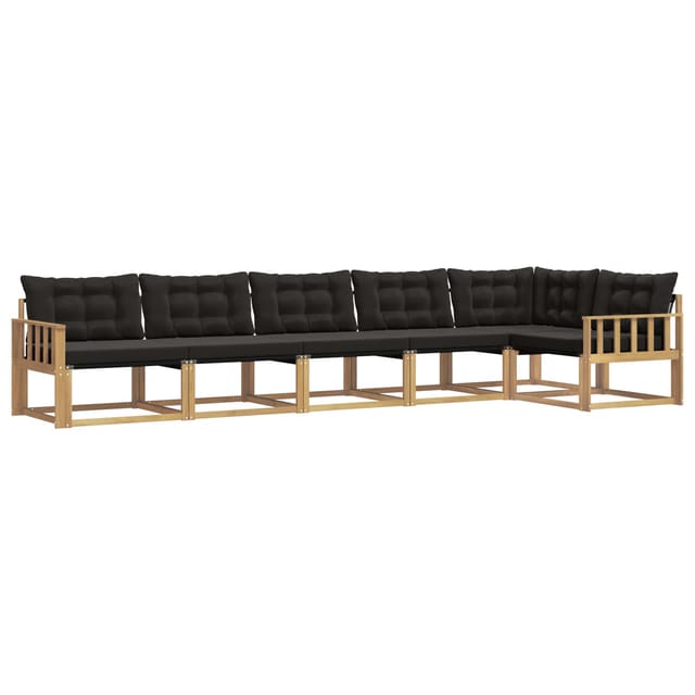 vidaXL Outdoor-Sofagarnitur mit Kissen 6 Stk Weiß und Schwarz 3388730