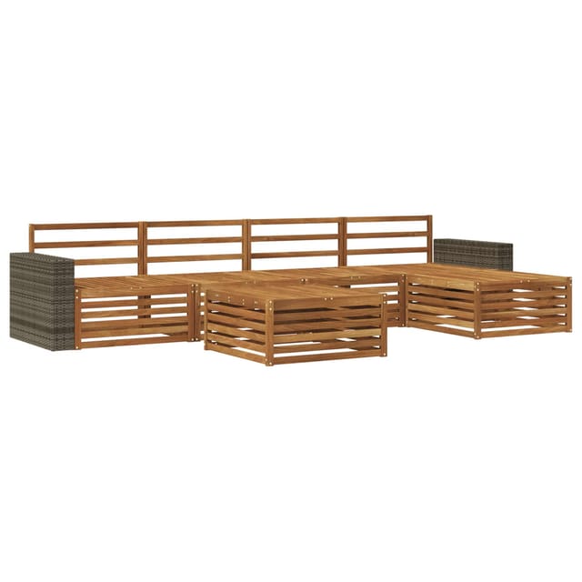 vidaXL Outdoor-Sofagarnitur 6 Stk Natur 79 x 79 x 37 cm 3383277