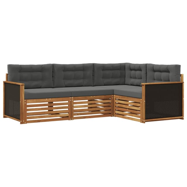 vidaXL Outdoor-Sofagarnitur 4 Stk Natur und Anthrazit 3383285