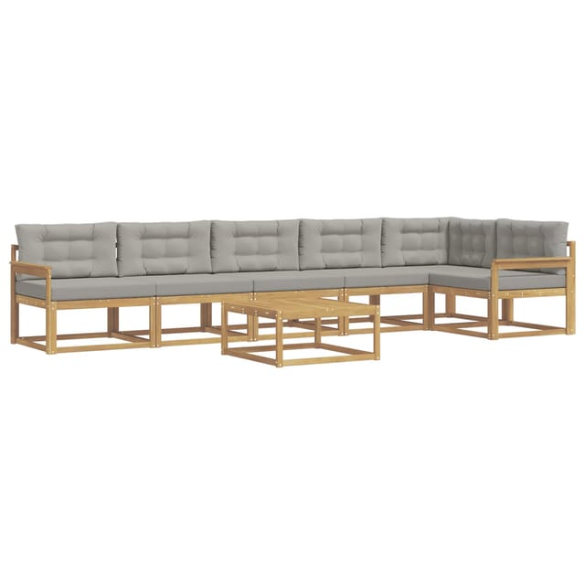 vidaXL Outdoor-Sofagarnitur 7 Stk Weiß und Hellgrau 79 x 79 x 37 cm 3386540