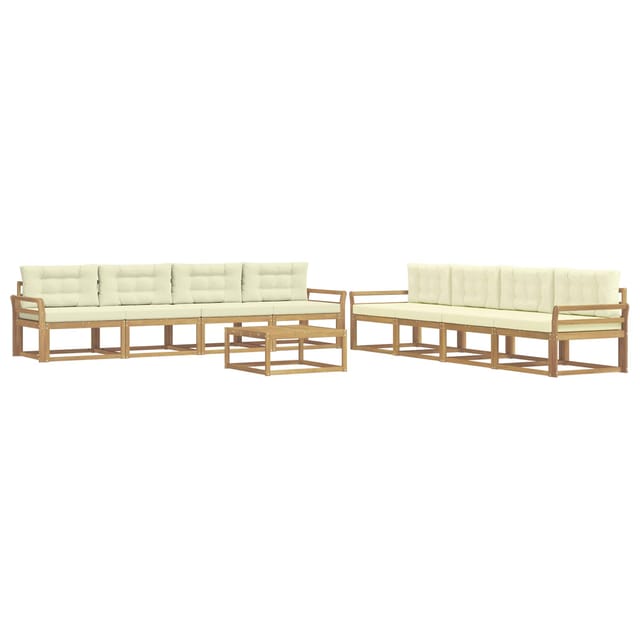 vidaXL Outdoor-Sofagarnitur 9 Stk Weiß und Creme 79 x 79 x 37 cm 3386234