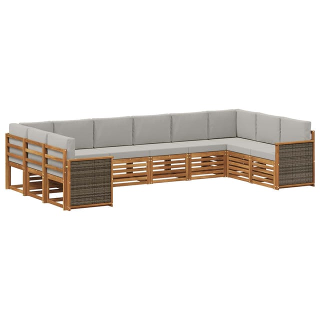 vidaXL Ecksofa Set mit Kissen 7 Stk Natur und Hellgrau 3384887