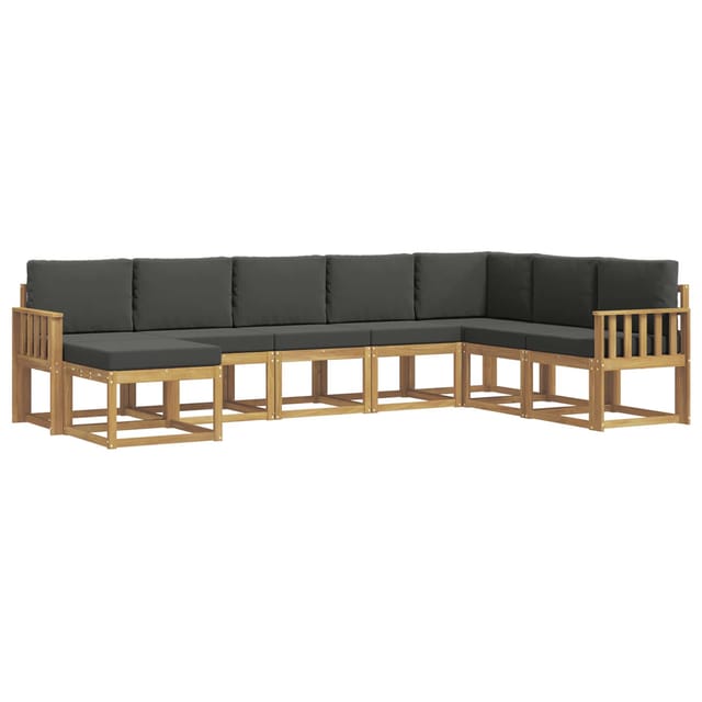 vidaXL Outdoor-Sofagarnitur mit Kissen 8 Stk Weiß und Anthrazit 3388046