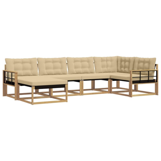 vidaXL Outdoor-Sofagarnitur mit Kissen 6 Stk Weiß und Beige 3388859