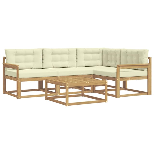 vidaXL Outdoor-Sofagarnitur 5 Stk Weiß und Creme 79 x 79 x 37 cm 3386399