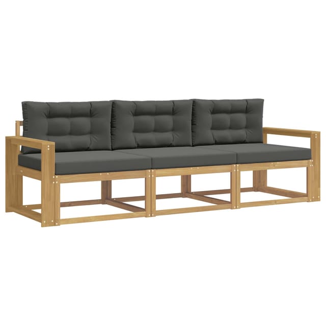 vidaXL Outdoor-Sofagarnitur 3 Stk Weiß und Anthrazit Polyester 3385996