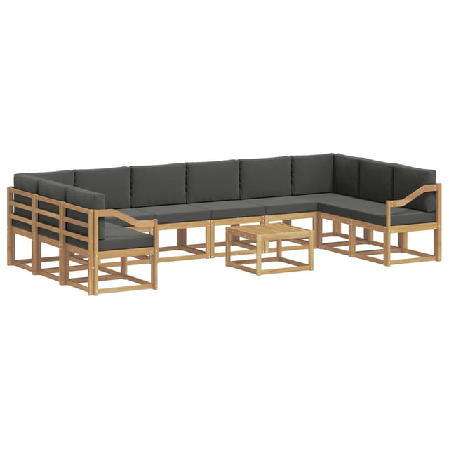 vidaXL Outdoor-Sofagarnitur mit Kissen 11 Stk Weiß und Anthrazit 3388341