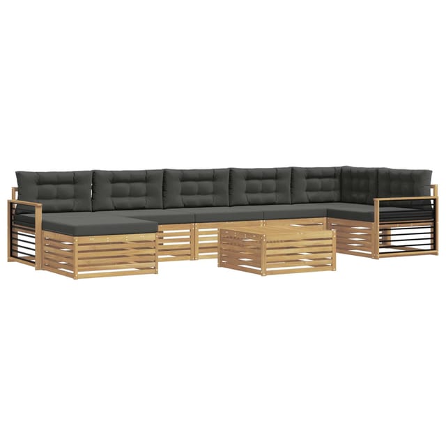 vidaXL Outdoor-Sofagarnitur mit Kissen 8 Stk Weiß und Anthrazit 3390897