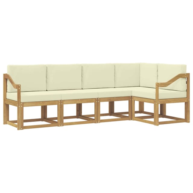 vidaXL Outdoor-Sofagarnitur mit Kissen 5 Stk Weiß und Creme 3387644
