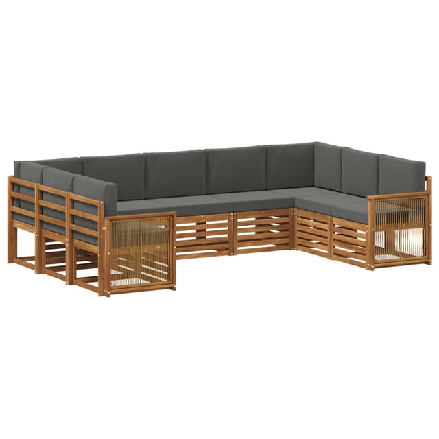 vidaXL Ecksofa Set mit Kissen 7 Stk Natur und Anthrazit 3384838