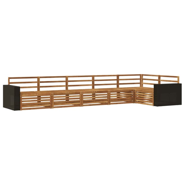 vidaXL Outdoor-Sofagarnitur 6 Stk Natur 402 x 172,5 x 73 cm 3383422