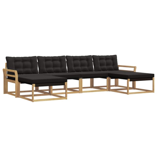 vidaXL Outdoor-Sofagarnitur mit Kissen 6 Stk Weiß und Schwarz 3388950