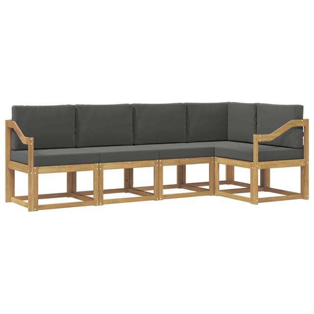 vidaXL Outdoor-Sofagarnitur mit Kissen 5 Stk Weiß und Anthrazit 3387646