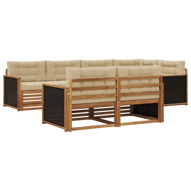vidaXL Outdoor-Sofagarnitur mit Kissen 7 Stk 3383466