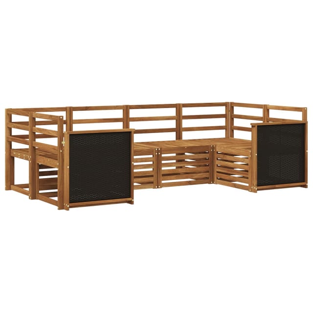 vidaXL Ecksofa Set 5 Stk Natur Massivholz Akazie 3384760