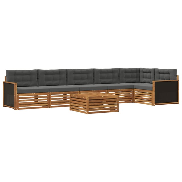 vidaXL Outdoor-Sofagarnitur 7 Stk Natur und Anthrazit 79 x 79 x 37 cm 3383435