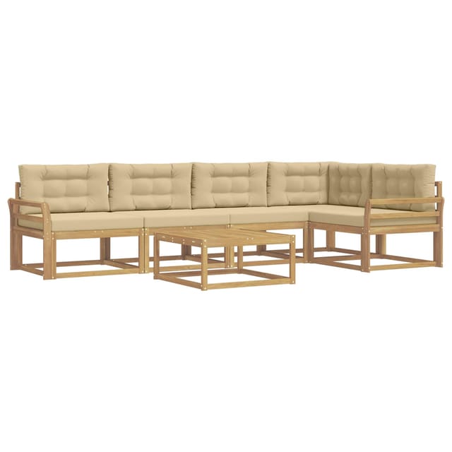 vidaXL Outdoor-Sofagarnitur 6 Stk Weiß und Beige 79 x 79 x 37 cm 3386482
