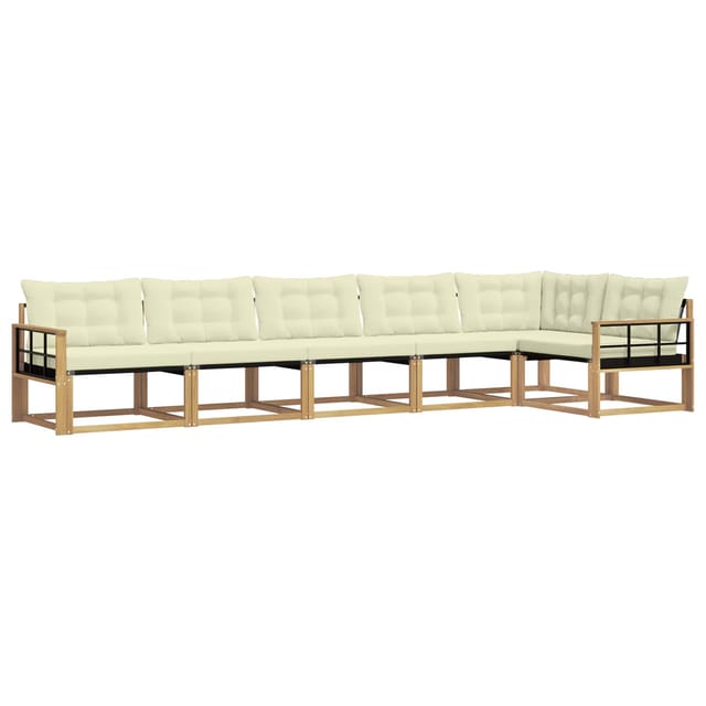 vidaXL Outdoor-Sofagarnitur mit Kissen 6 Stk Weiß und Creme 3388736