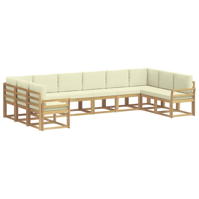 vidaXL Outdoor-Sofagarnitur mit Kissen 10 Stk Weiß und Creme 3388289