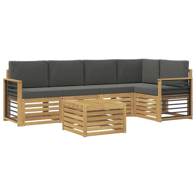 vidaXL Outdoor-Sofagarnitur 6 Stk Weiß und Anthrazit 59 x 59 x 37 cm 3391887