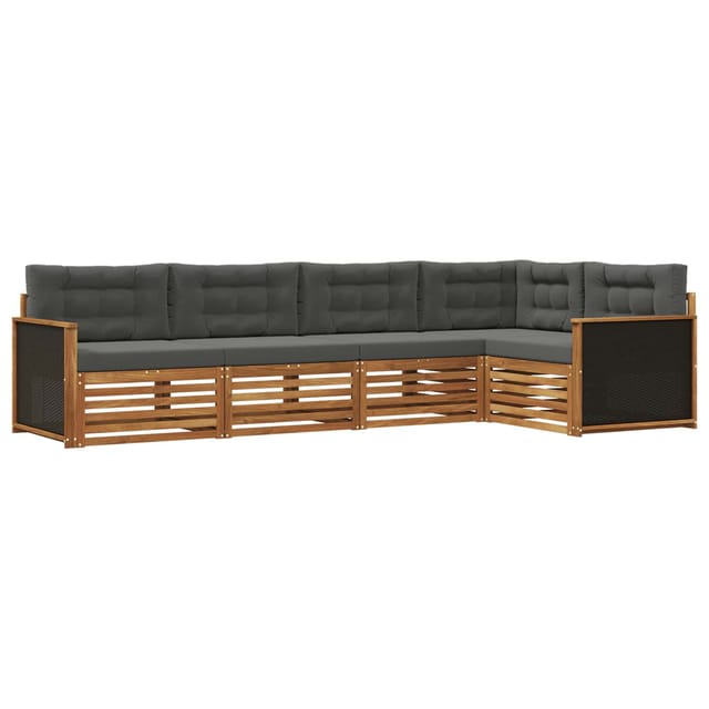 vidaXL Outdoor-Sofagarnitur 5 Stk Natur und Anthrazit 3383345