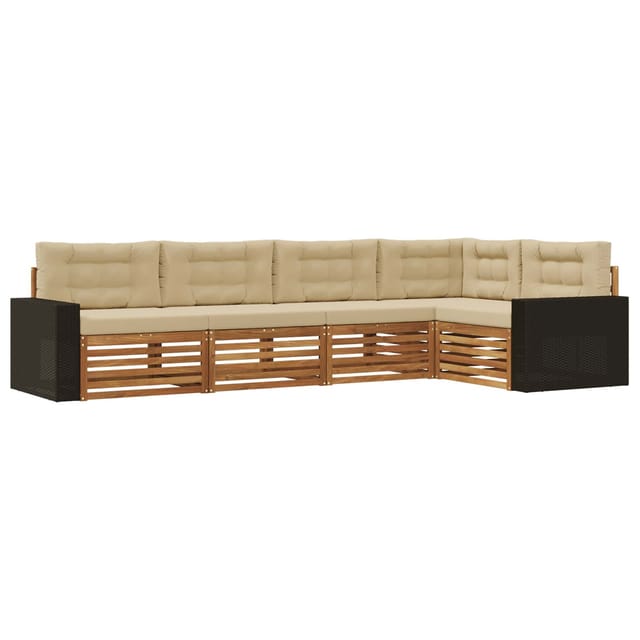 vidaXL Outdoor-Sofagarnitur 5 Stk Natur und Beige 331 x 172,5 x 73 cm 3383366