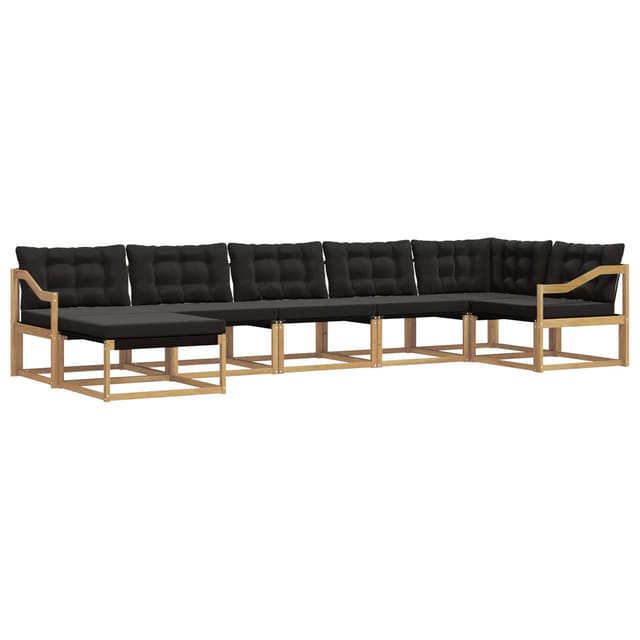 vidaXL Outdoor-Sofagarnitur mit Kissen 7 Stk Weiß und Schwarz 3388910