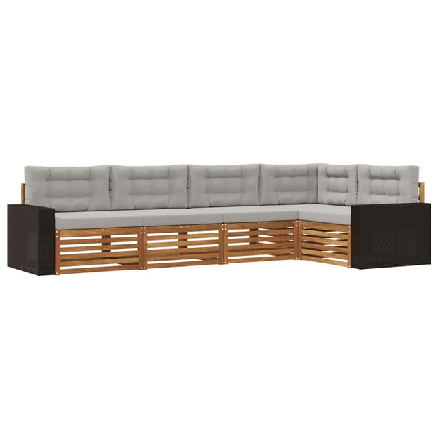 vidaXL Outdoor-Sofagarnitur 5 Stk Natur und Hellgrau 3383364