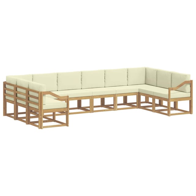 vidaXL Outdoor-Sofagarnitur mit Kissen 10 Stk Weiß und Creme 3388304