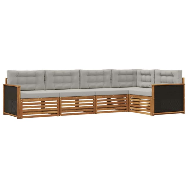 vidaXL Outdoor-Sofagarnitur 5 Stk Natur und Hellgrau 3383344