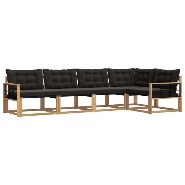 vidaXL Outdoor-Sofagarnitur mit Kissen 5 Stk Weiß und Schwarz 3388690