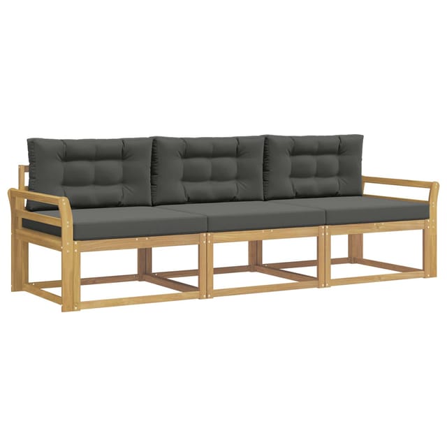 vidaXL Outdoor-Sofagarnitur 3 Stk Weiß und Anthrazit Polyester 3385991