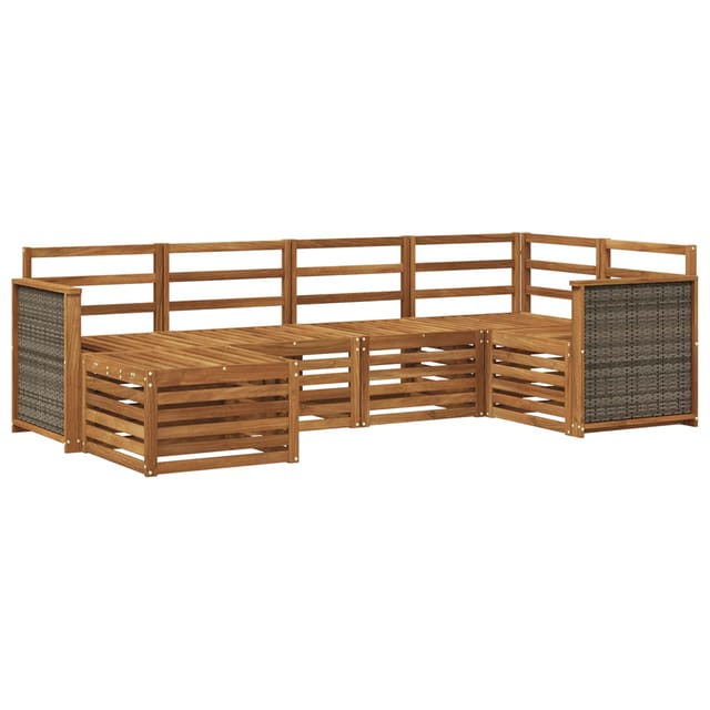 vidaXL Ecksofa Set 5 Stk Natur Massivholz Akazie 3384555