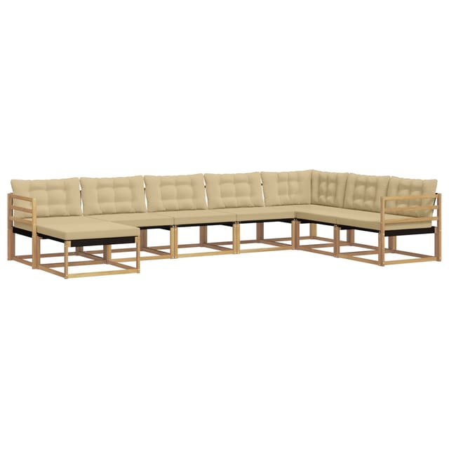 vidaXL Outdoor-Sofagarnitur mit Kissen 8 Stk Weiß und Beige 3388963