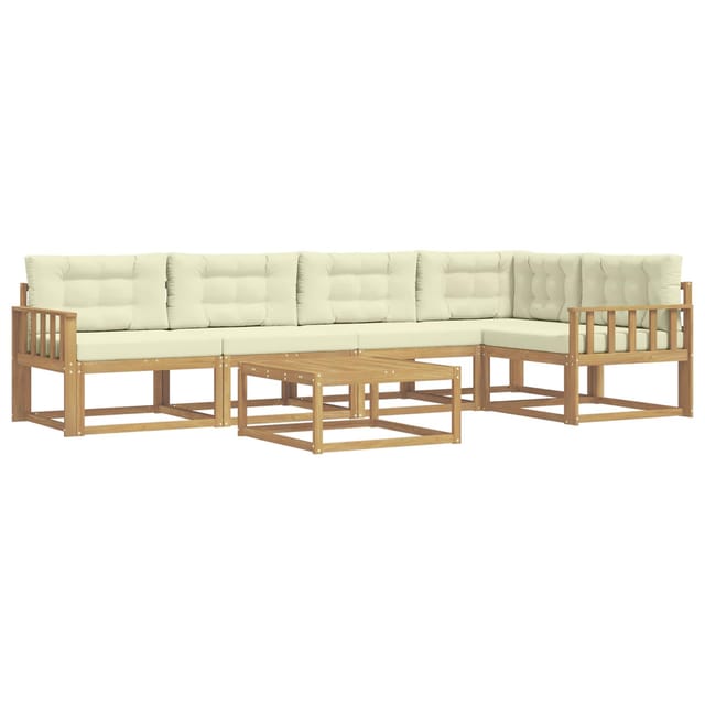 vidaXL Outdoor-Sofagarnitur 6 Stk Weiß und Creme 79 x 79 x 37 cm 3386474