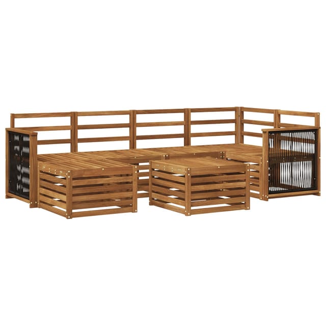 vidaXL Ecksofa Set 6 Stk Natur Massivholz Akazie 3384590