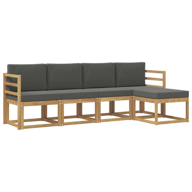 vidaXL Outdoor-Sofagarnitur mit Kissen 5 Stk Weiß und Anthrazit 3387476
