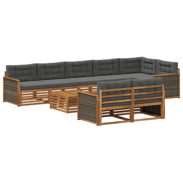 vidaXL Outdoor-Sofagarnitur mit Kissen 9 Stk 3383530