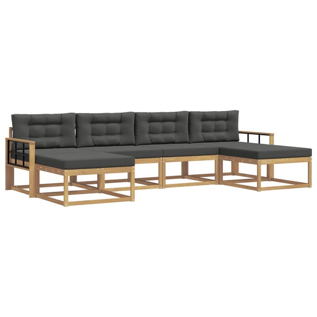 vidaXL Outdoor-Sofagarnitur mit Kissen 6 Stk Weiß und Anthrazit 3386841