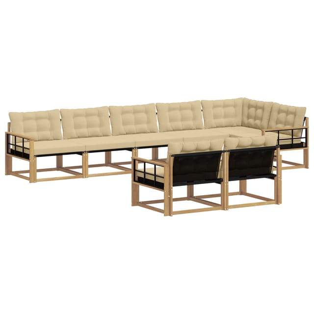 vidaXL Outdoor-Sofagarnitur mit Kissen 8 Stk Weiß und Beige 3388811