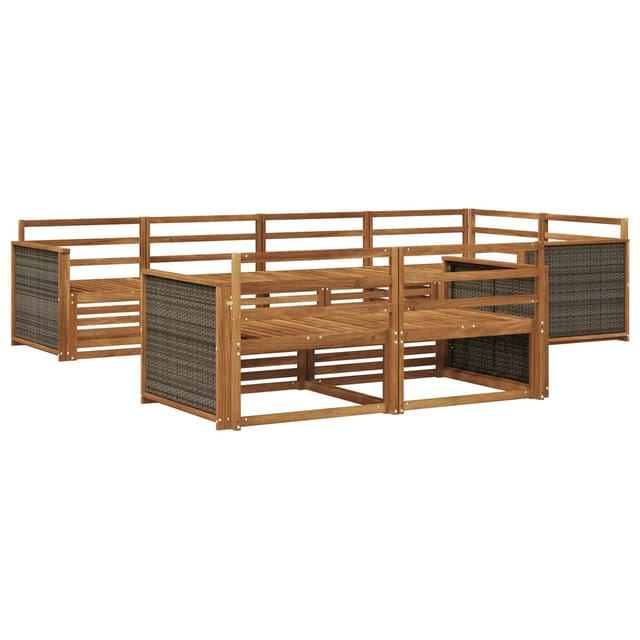 vidaXL Outdoor-Sofagarnitur 7 Stk Natur 3383467